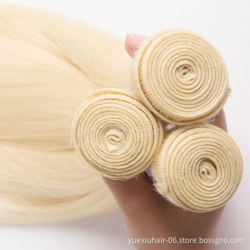 613 Brazilian Virgin Human Hair Weave Bundle 613 Blonde Human Hair Extensions Machine Double Weft Hair Bundles